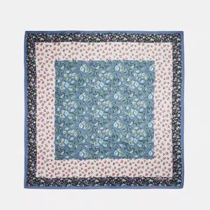 Coach 100% Silk Floral Patterned Square Scarf
